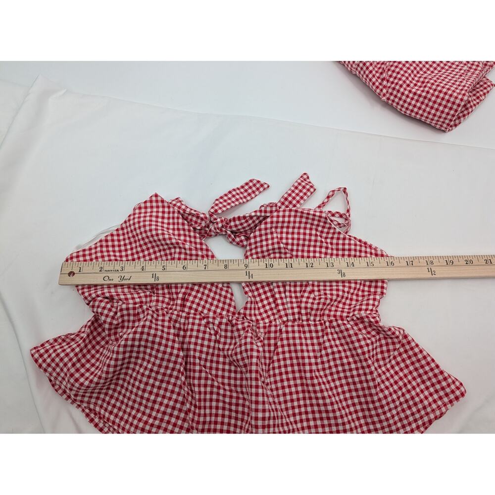 NWT Lille Red White Gingham Camisole Shorts Set Size 6 Vacation Summer Festival - Picture 8 of 12